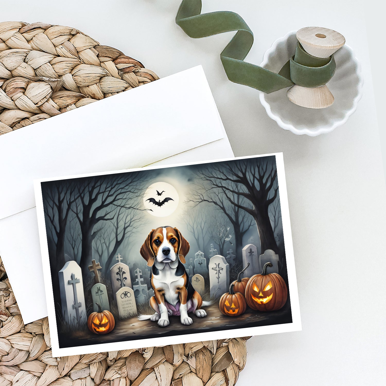 Buy this Beagle Spooky Halloween Greeting Cards and Envelopes Pack of 8