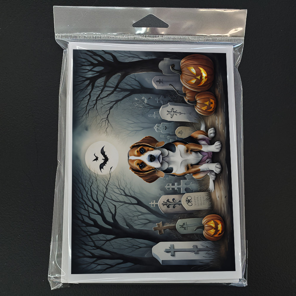 Beagle Spooky Halloween Greeting Cards and Envelopes Pack of 8