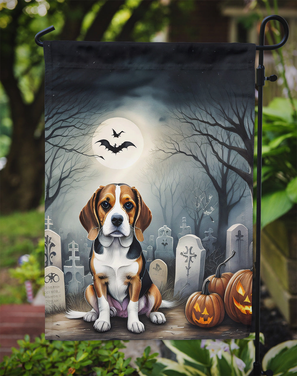 Beagle Spooky Halloween Garden Flag