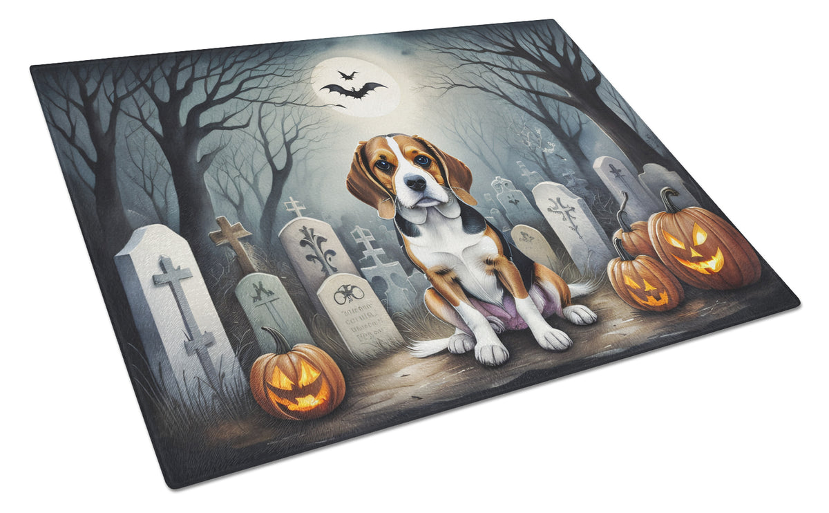 Buy this Beagle Spooky Halloween Glass Cutting Board Large