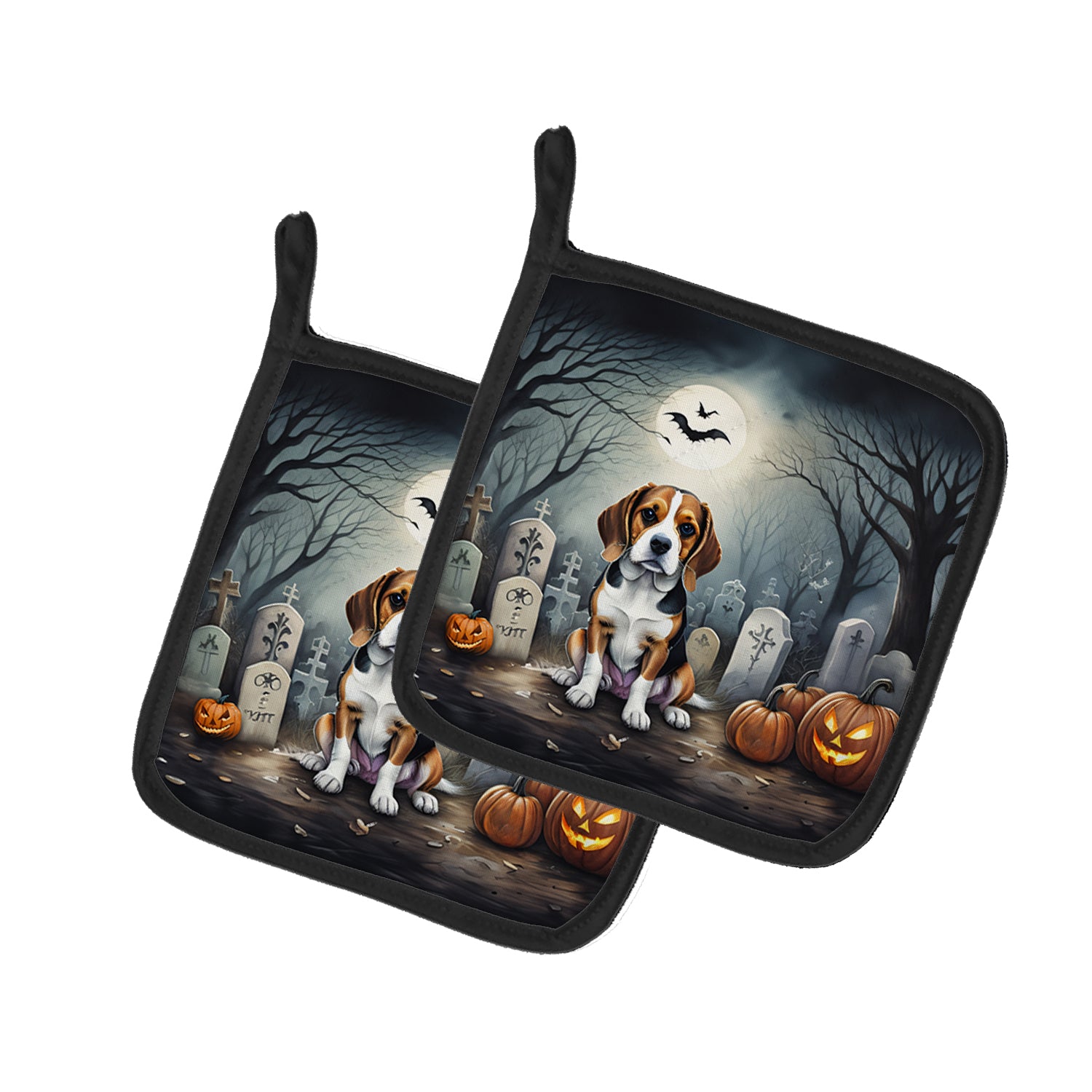 Buy this Beagle Spooky Halloween Pair of Pot Holders