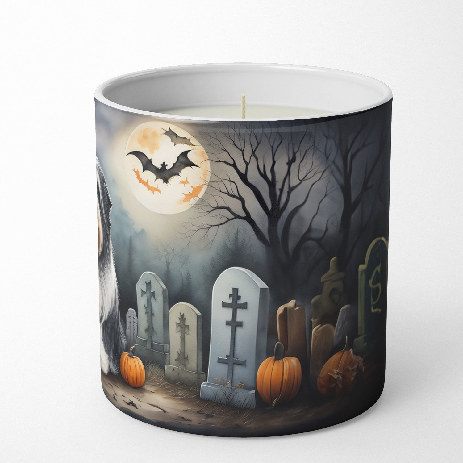 Bearded Collie Spooky Halloween Decorative Soy Candle