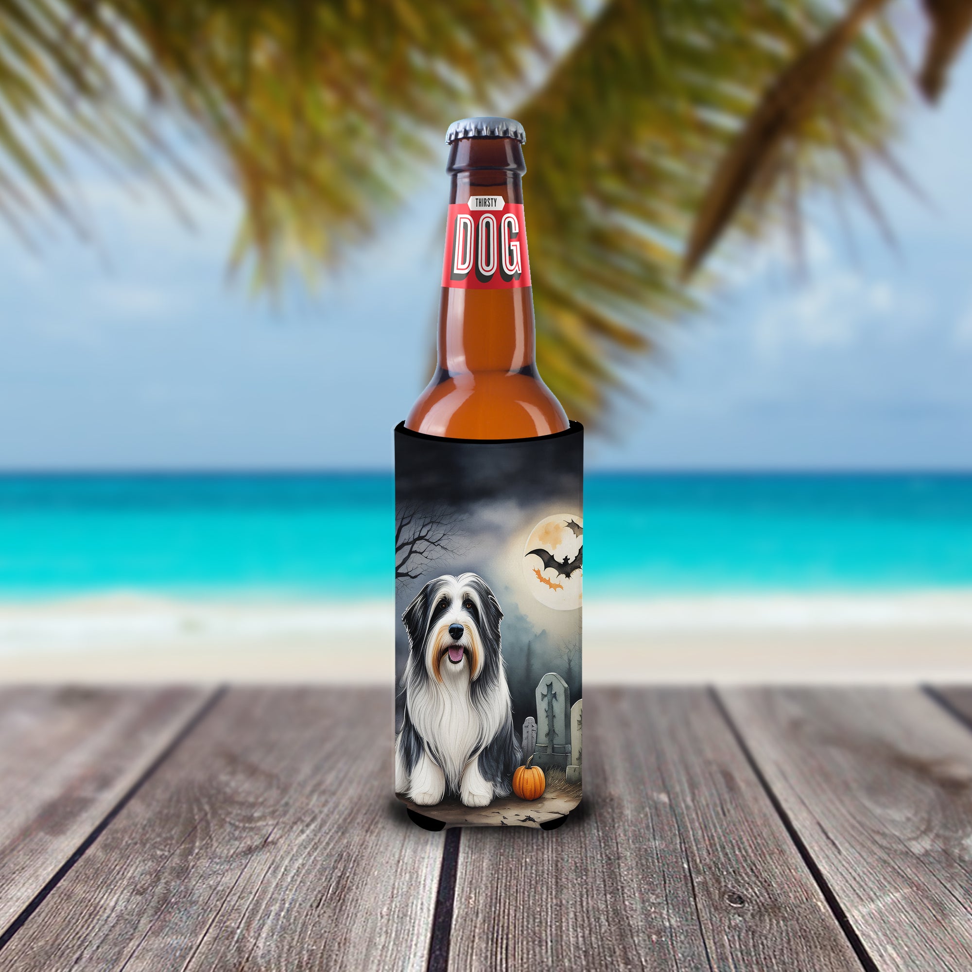 Buy this Bearded Collie Spooky Halloween Hugger for Ultra Slim Cans