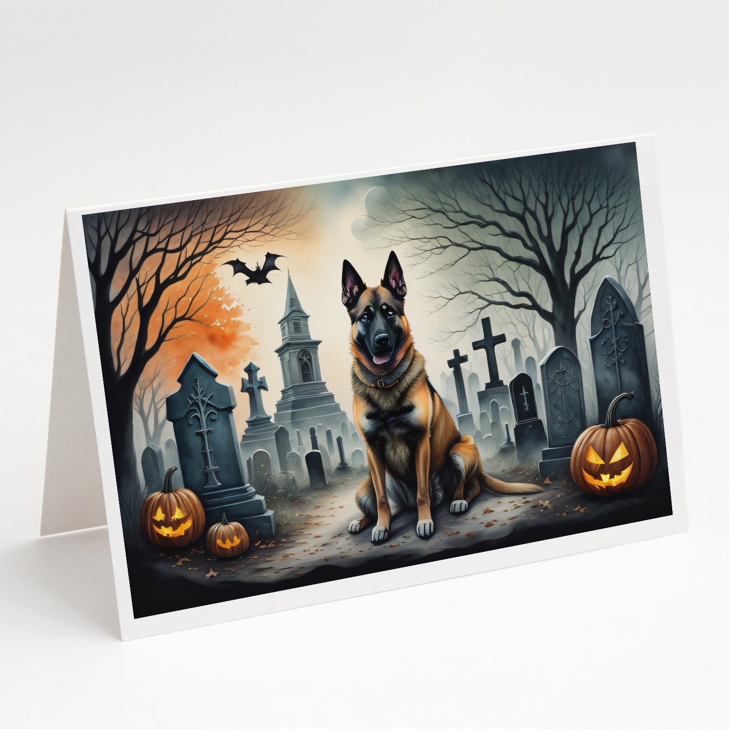 Buy this Belgian Malinois Spooky Halloween Greeting Cards and Envelopes Pack of 8