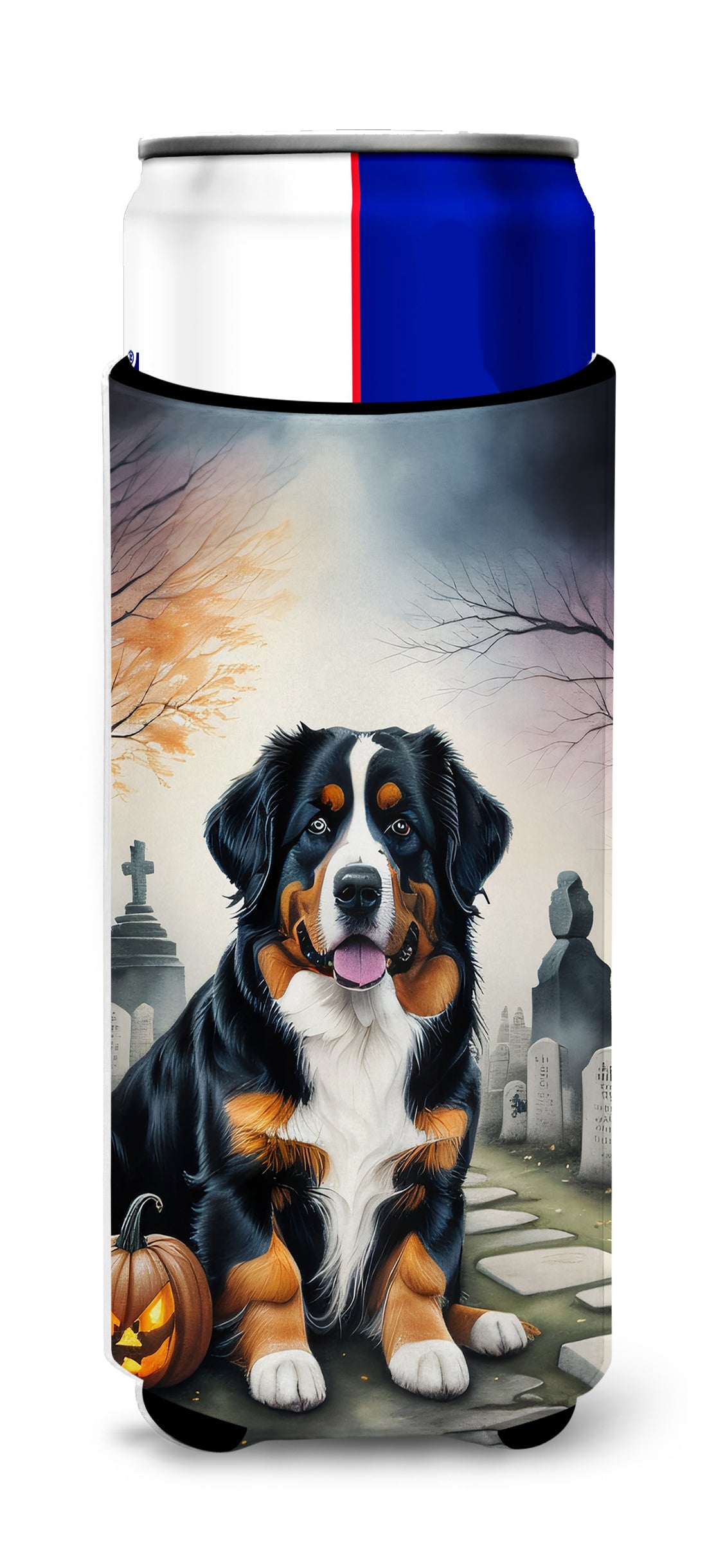 Buy this Bernese Mountain Dog Spooky Halloween Hugger for Ultra Slim Cans