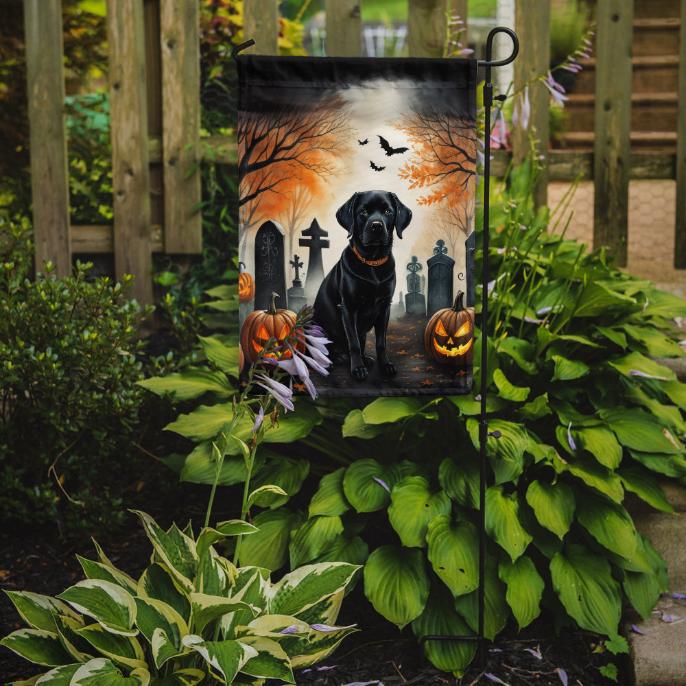 Black Labrador Retriever Spooky Halloween Garden Flag