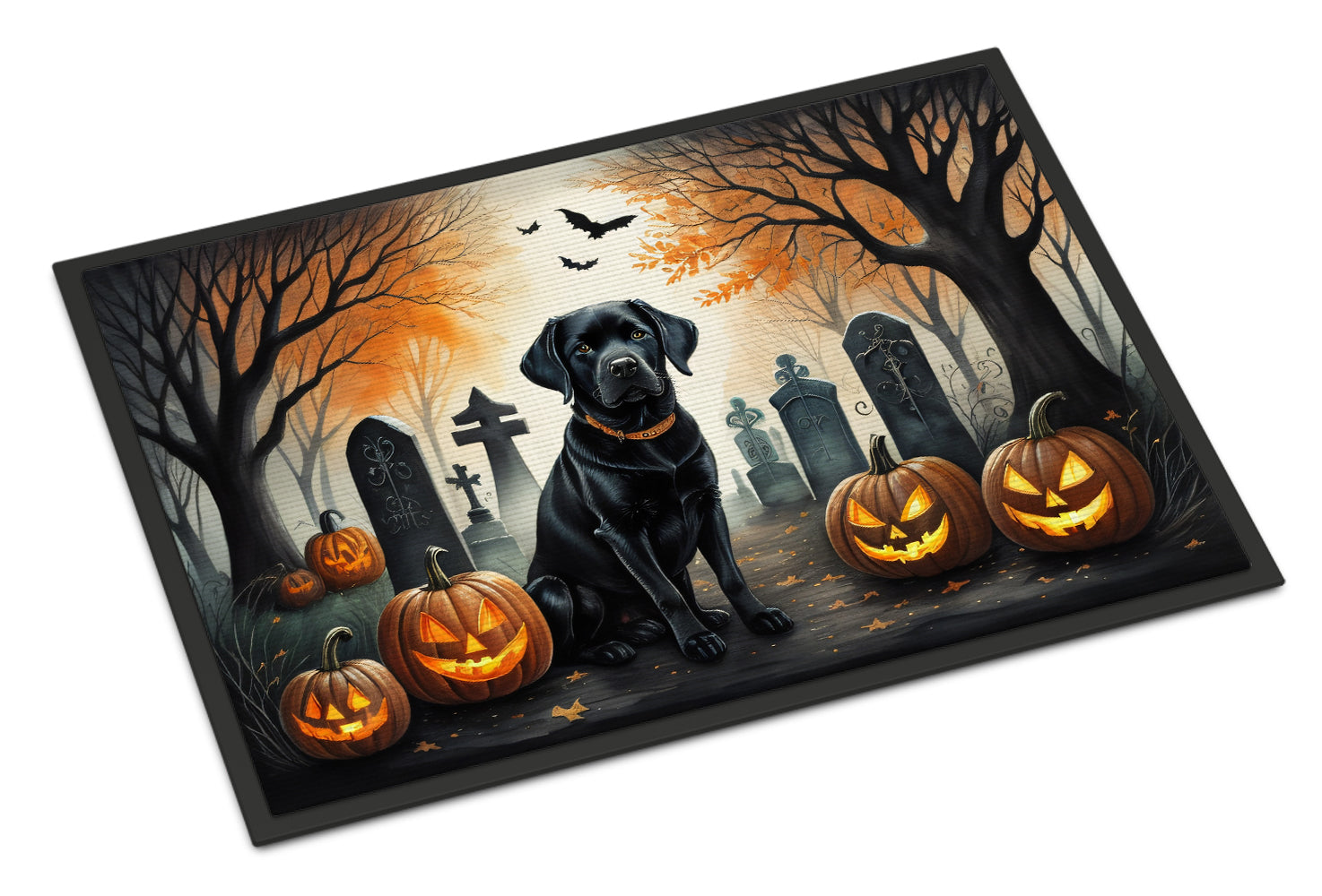 Buy this Black Labrador Retriever Spooky Halloween Doormat 18x27