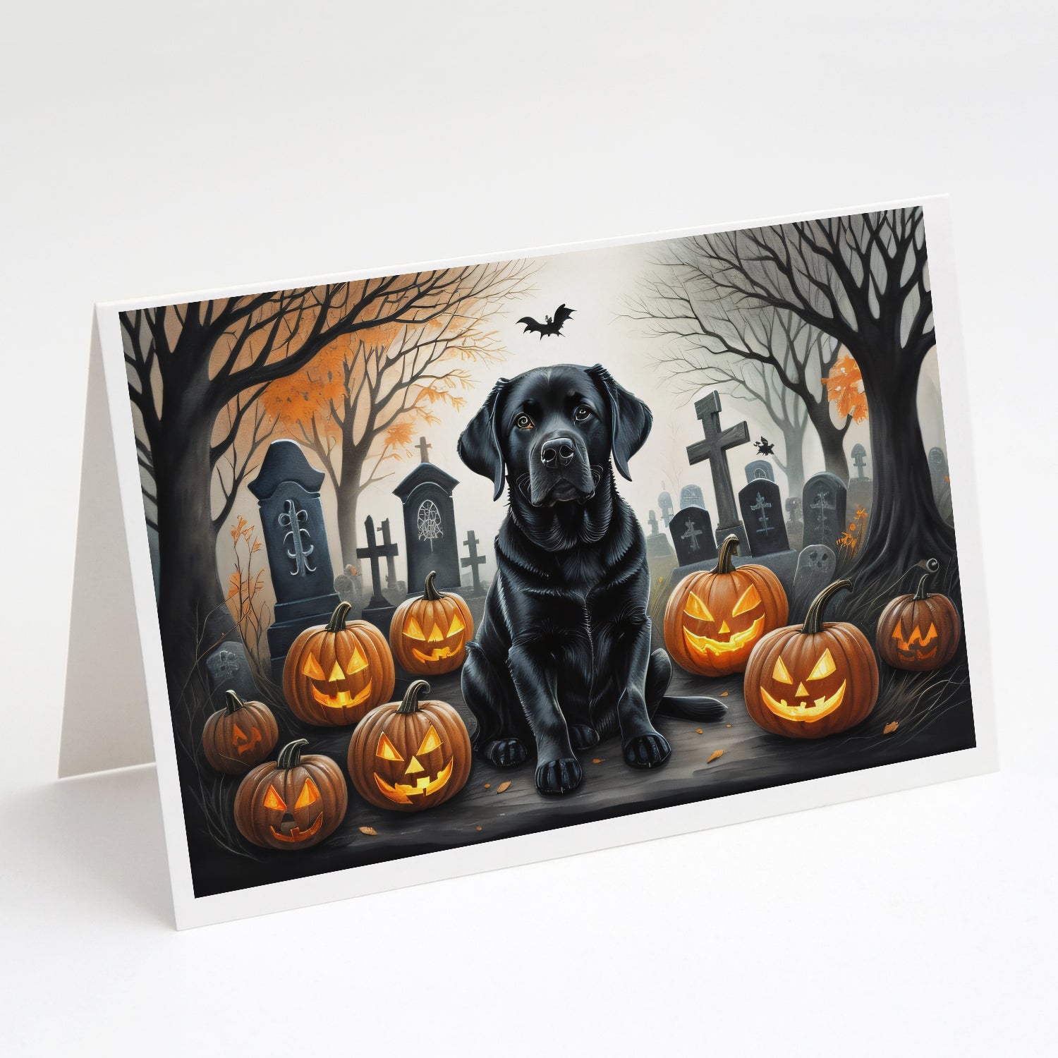 Buy this Black Labrador Retriever Spooky Halloween Greeting Cards and Envelopes Pack of 8