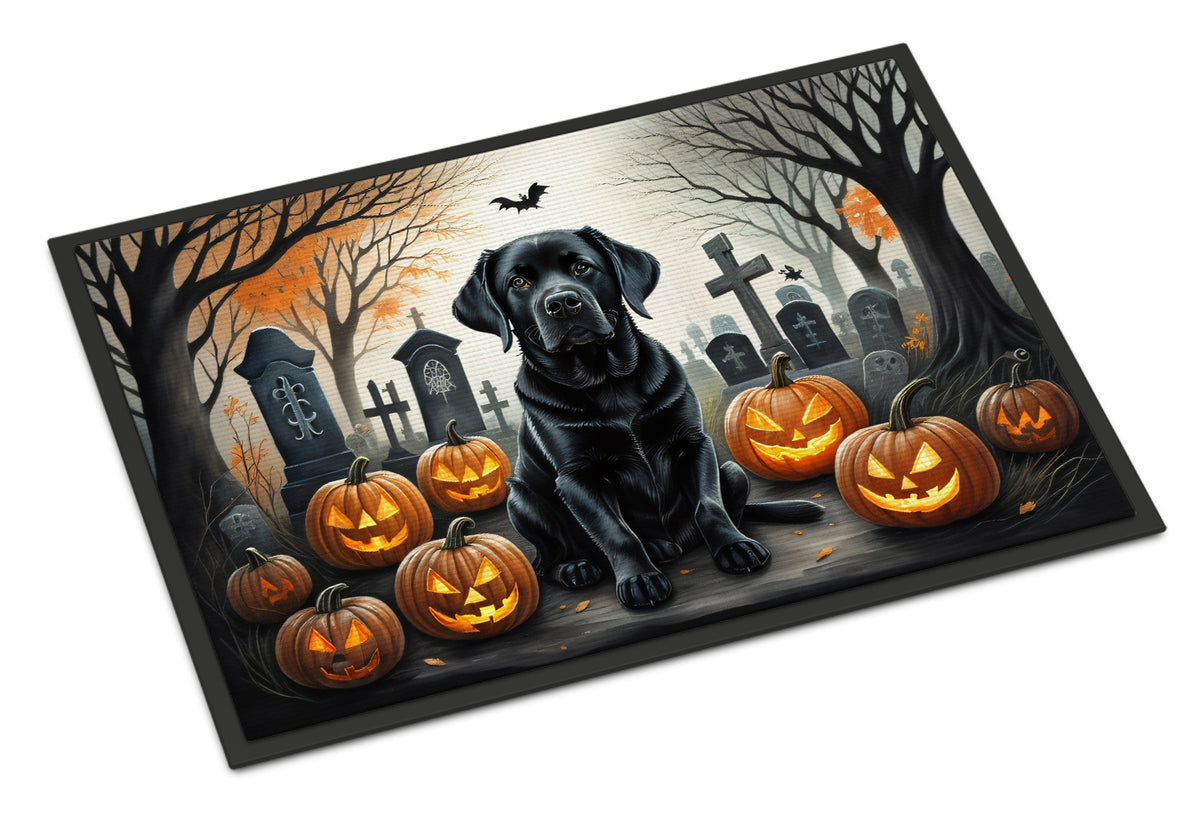 Caroline's Treasures Black Labrador Retriever Spooky Halloween Doormat - 24x36 Decorative Floor Mat – Indoor/Outdoor Rug with Artistic Flair