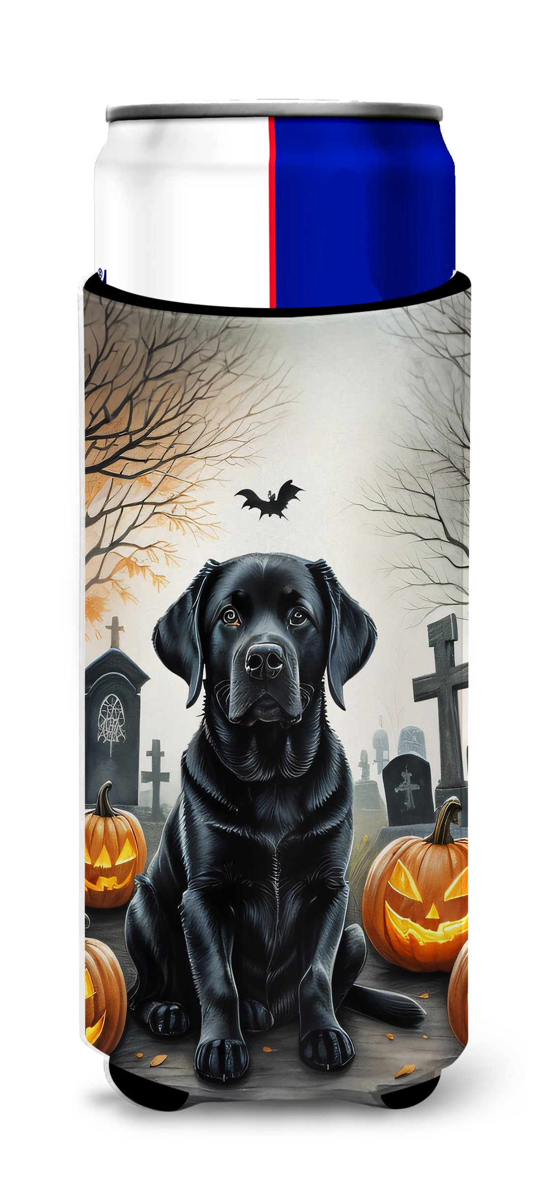 Buy this Black Labrador Retriever Spooky Halloween Hugger for Ultra Slim Cans