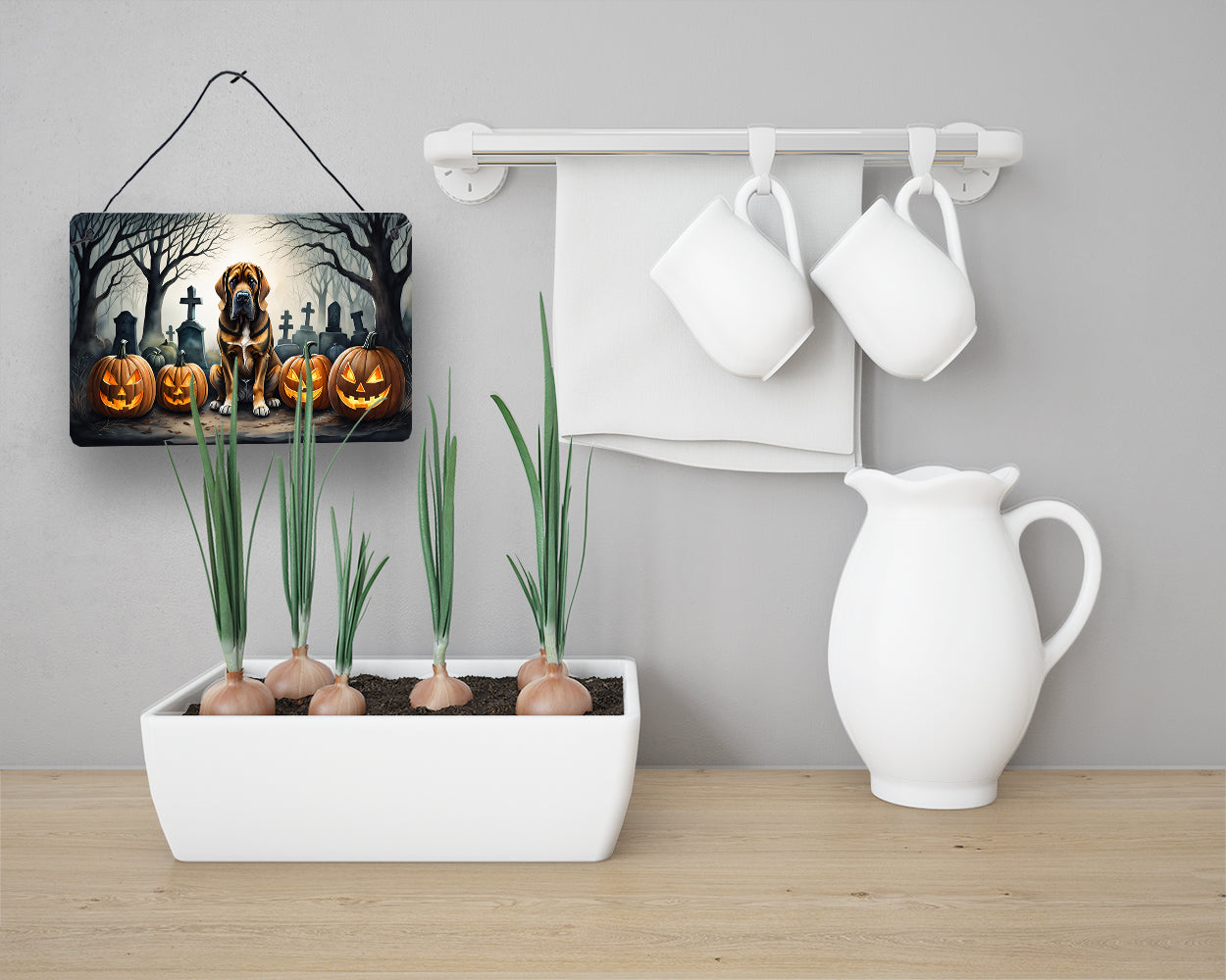 Bloodhound Spooky Halloween Wall or Door Hanging Prints