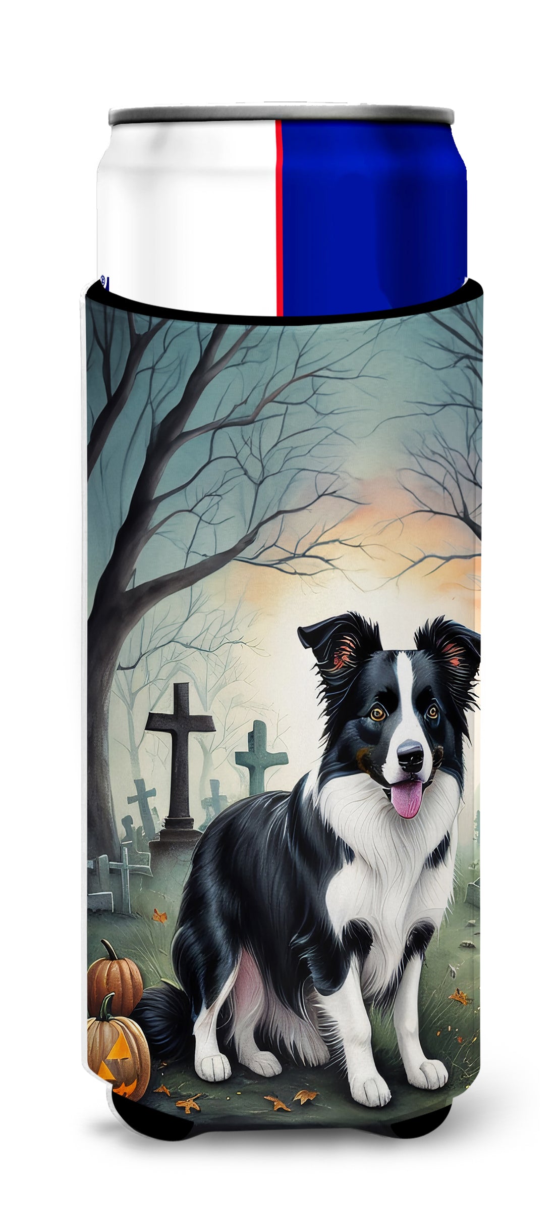 Buy this Border Collie Spooky Halloween Hugger for Ultra Slim Cans