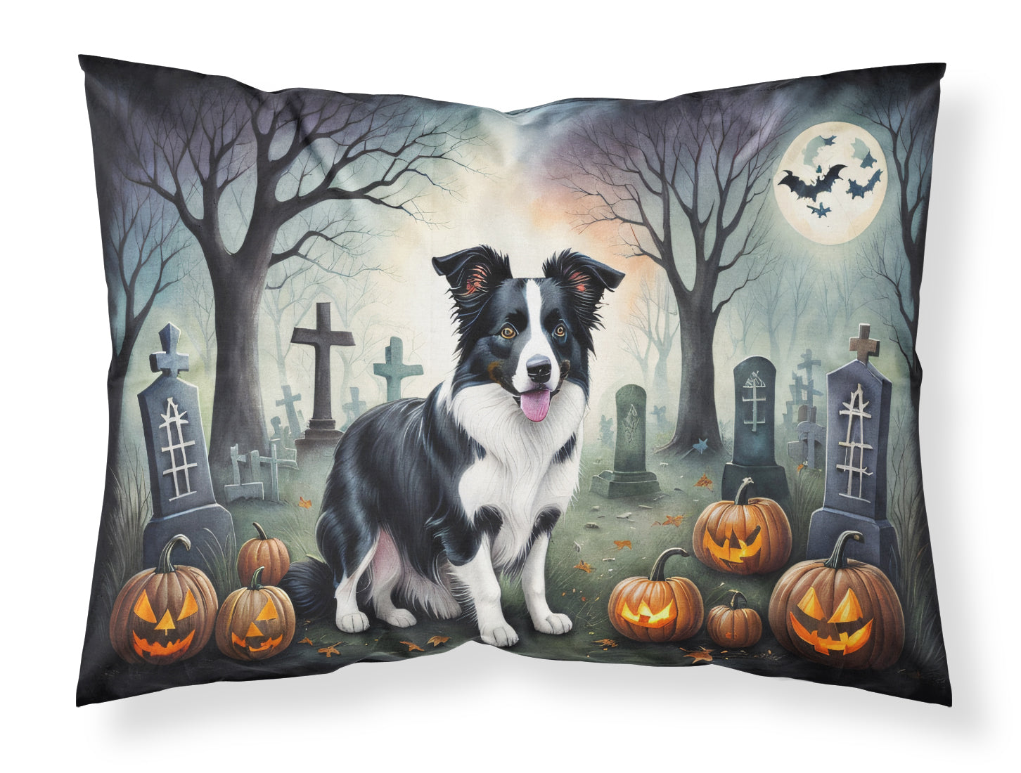 Buy this Border Collie Spooky Halloween Fabric Standard Pillowcase