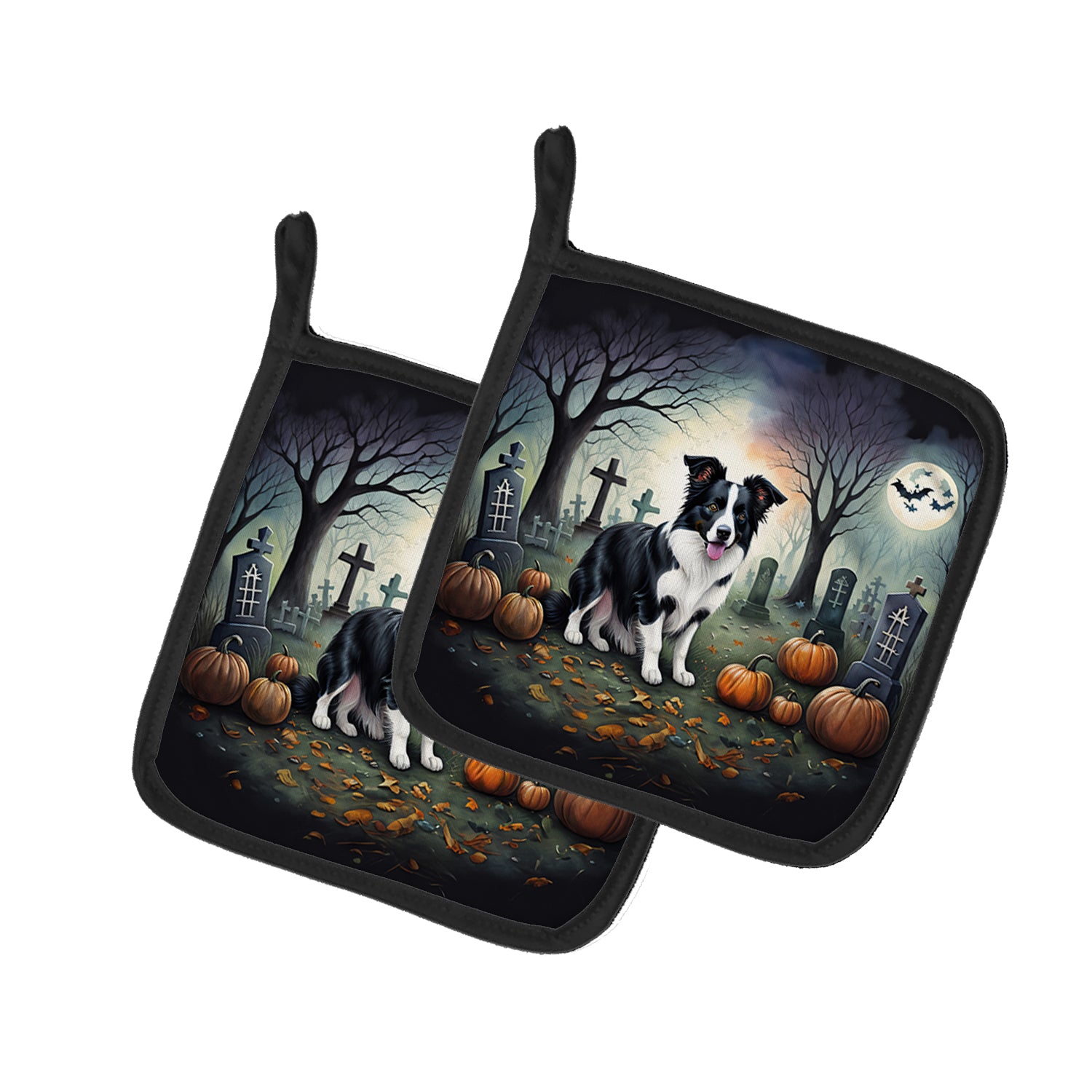 Buy this Border Collie Spooky Halloween Pair of Pot Holders