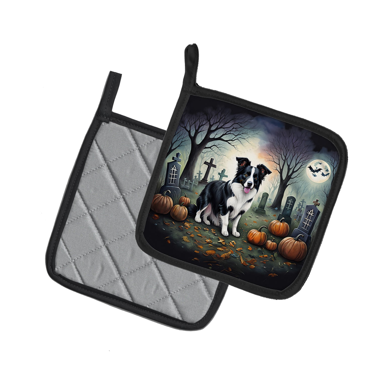 Buy this Border Collie Spooky Halloween Pair of Pot Holders