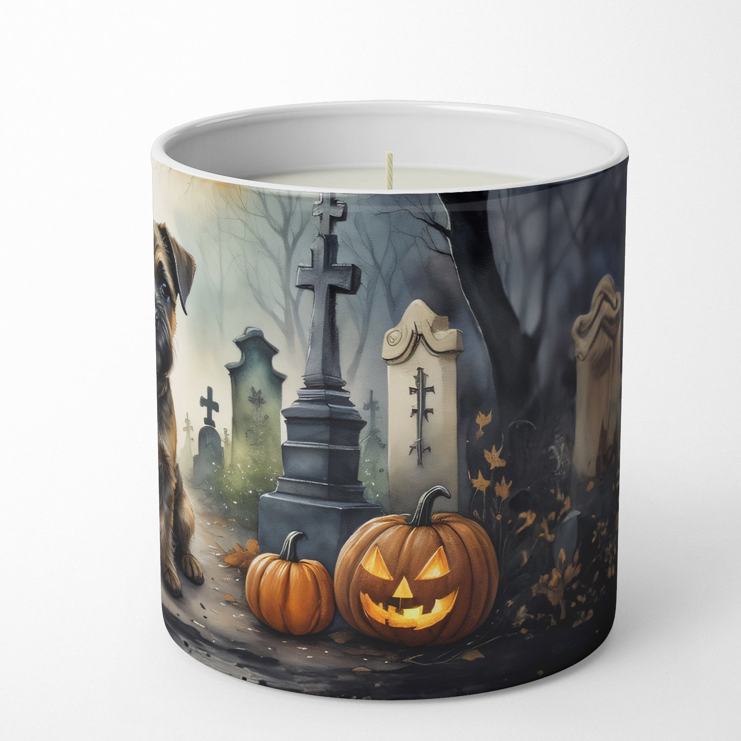 Border Terrier Spooky Halloween Decorative Soy Candle