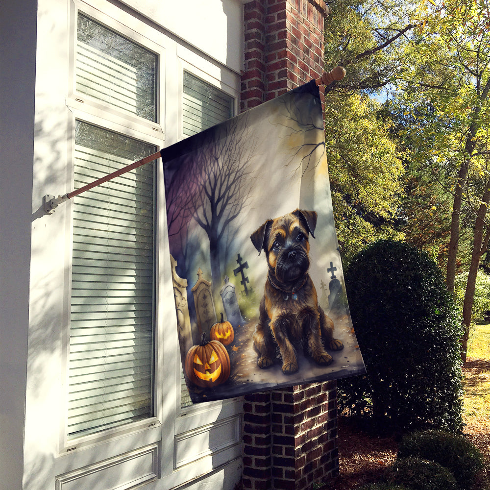 Border Terrier Spooky Halloween House Flag