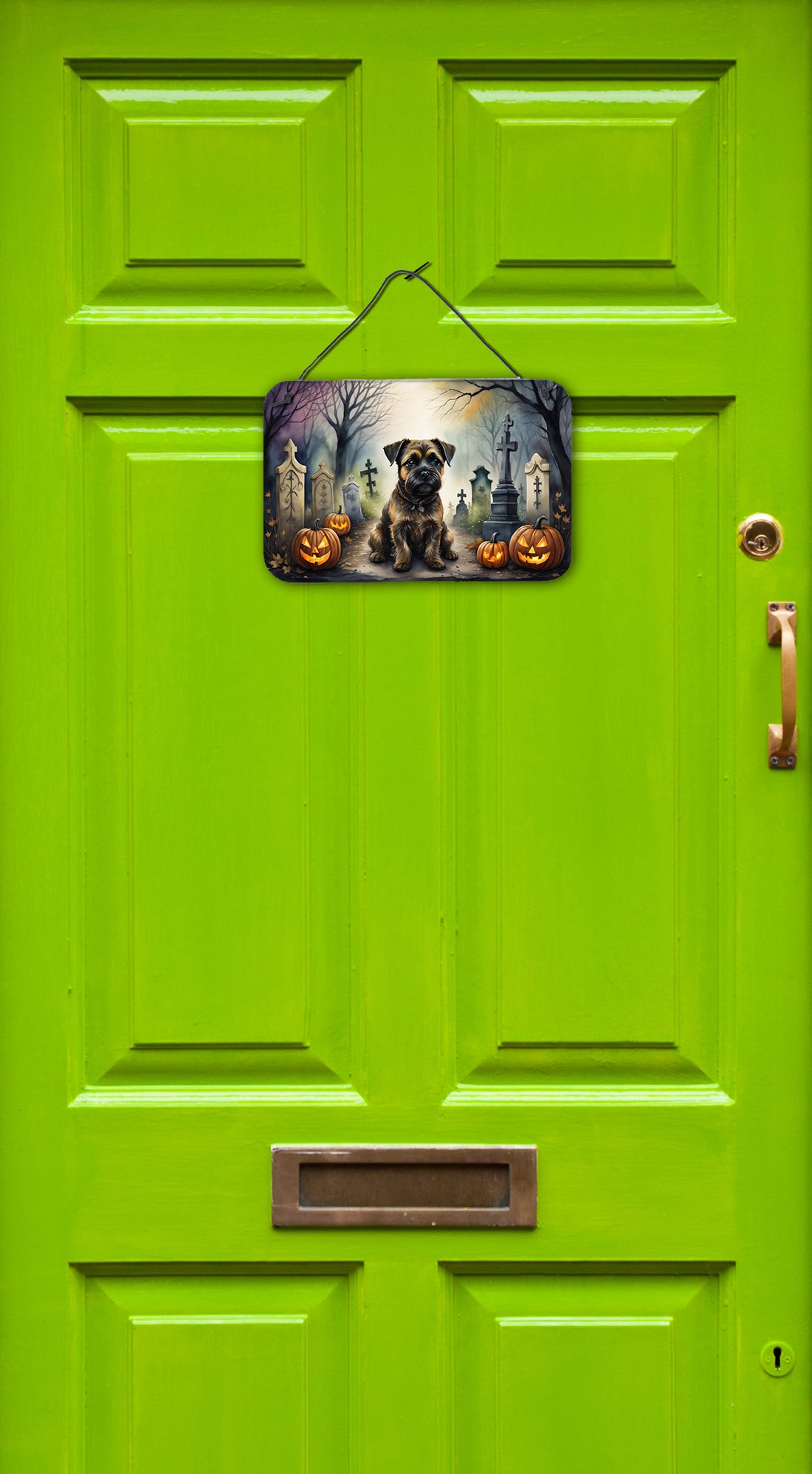 Border Terrier Spooky Halloween Wall or Door Hanging Prints