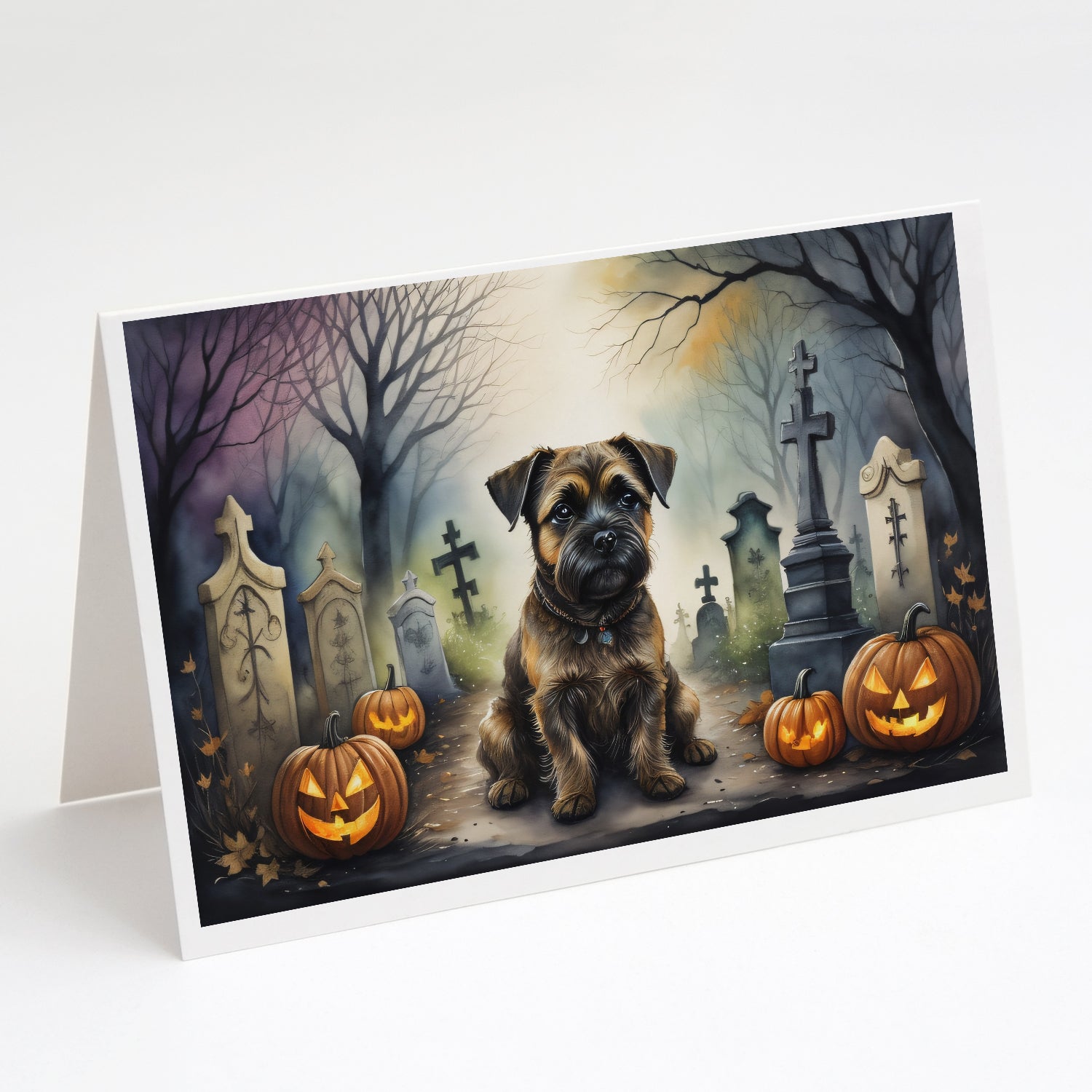 Buy this Border Terrier Spooky Halloween Greeting Cards and Envelopes Pack of 8