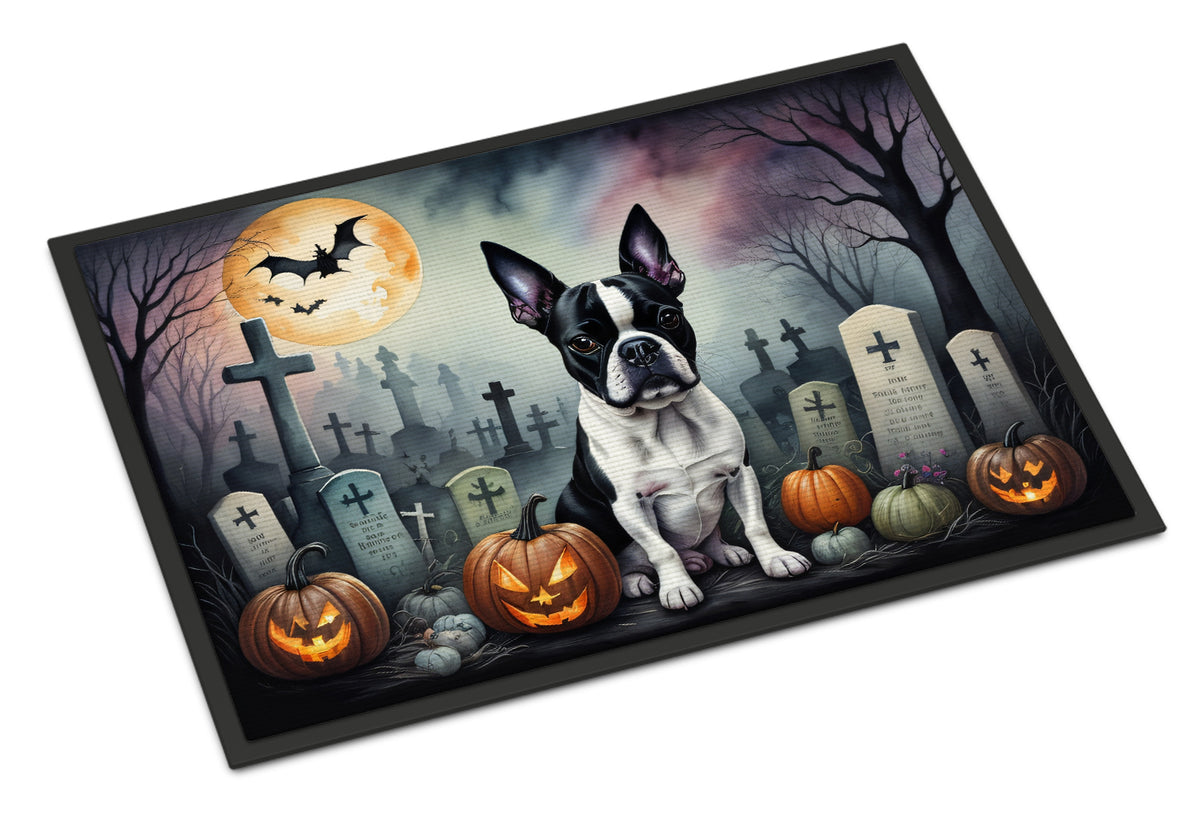 Buy this Boston Terrier Spooky Halloween Doormat 18x27