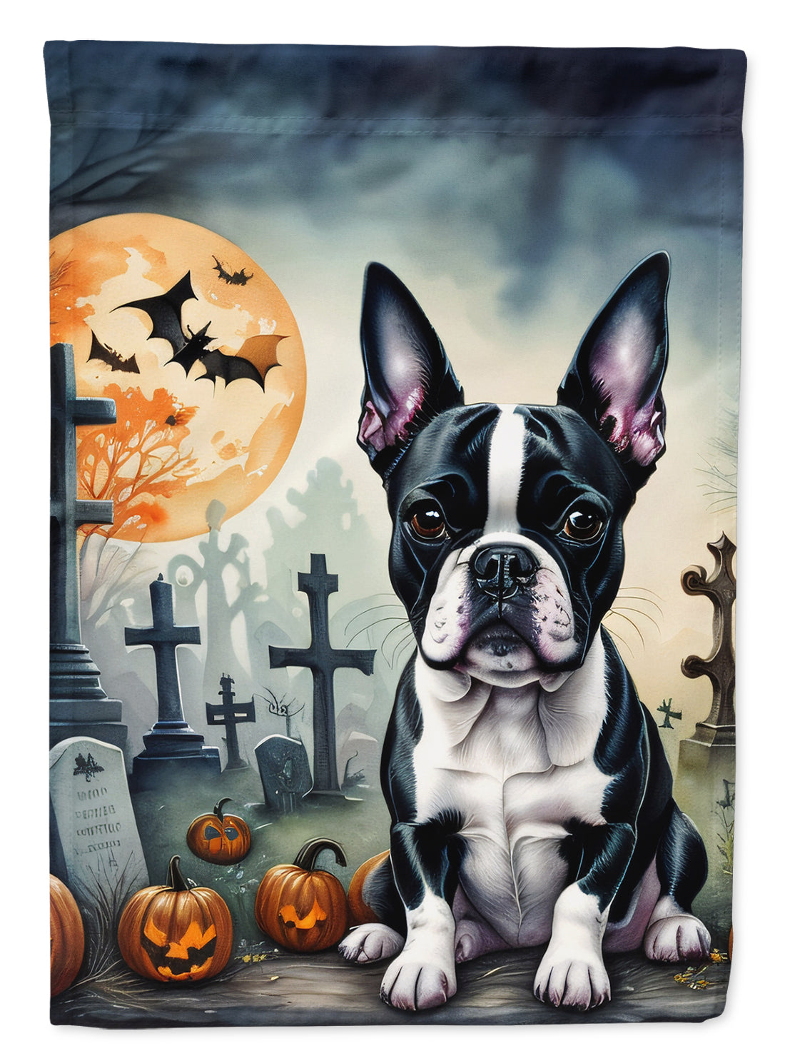 Buy this Boston Terrier Spooky Halloween House Flag