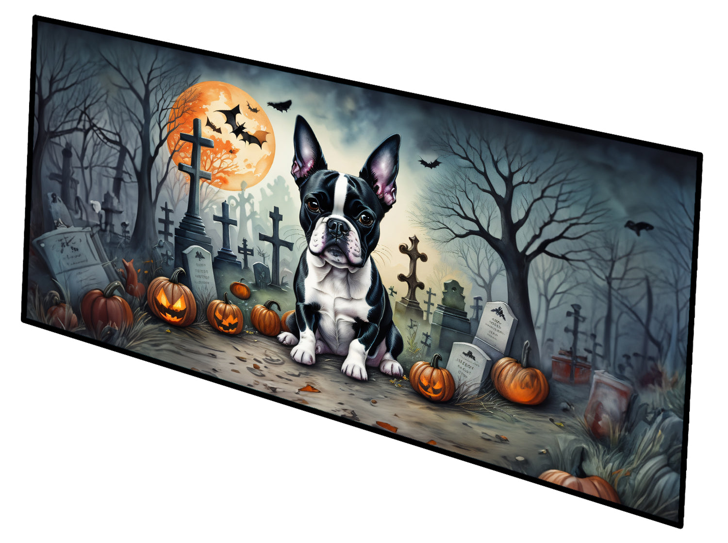 Buy this Boston Terrier Spooky Halloween Runner Mat 28x58