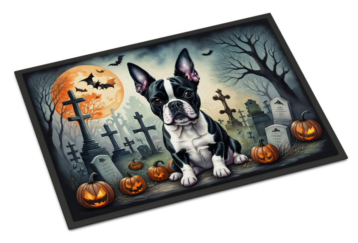 Buy this Boston Terrier Spooky Halloween Indoor or Outdoor Mat 24x36