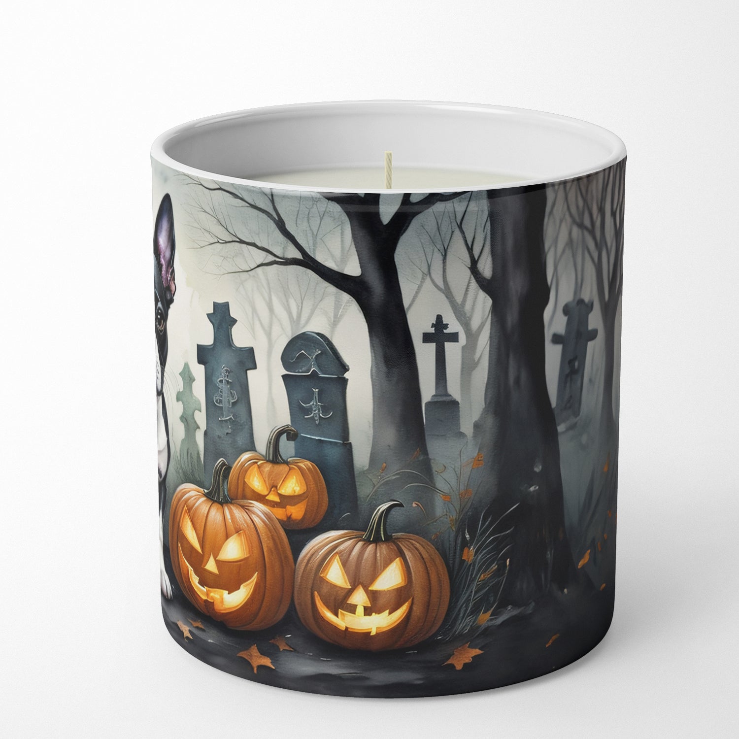 Boston Terrier Spooky Halloween Decorative Soy Candle