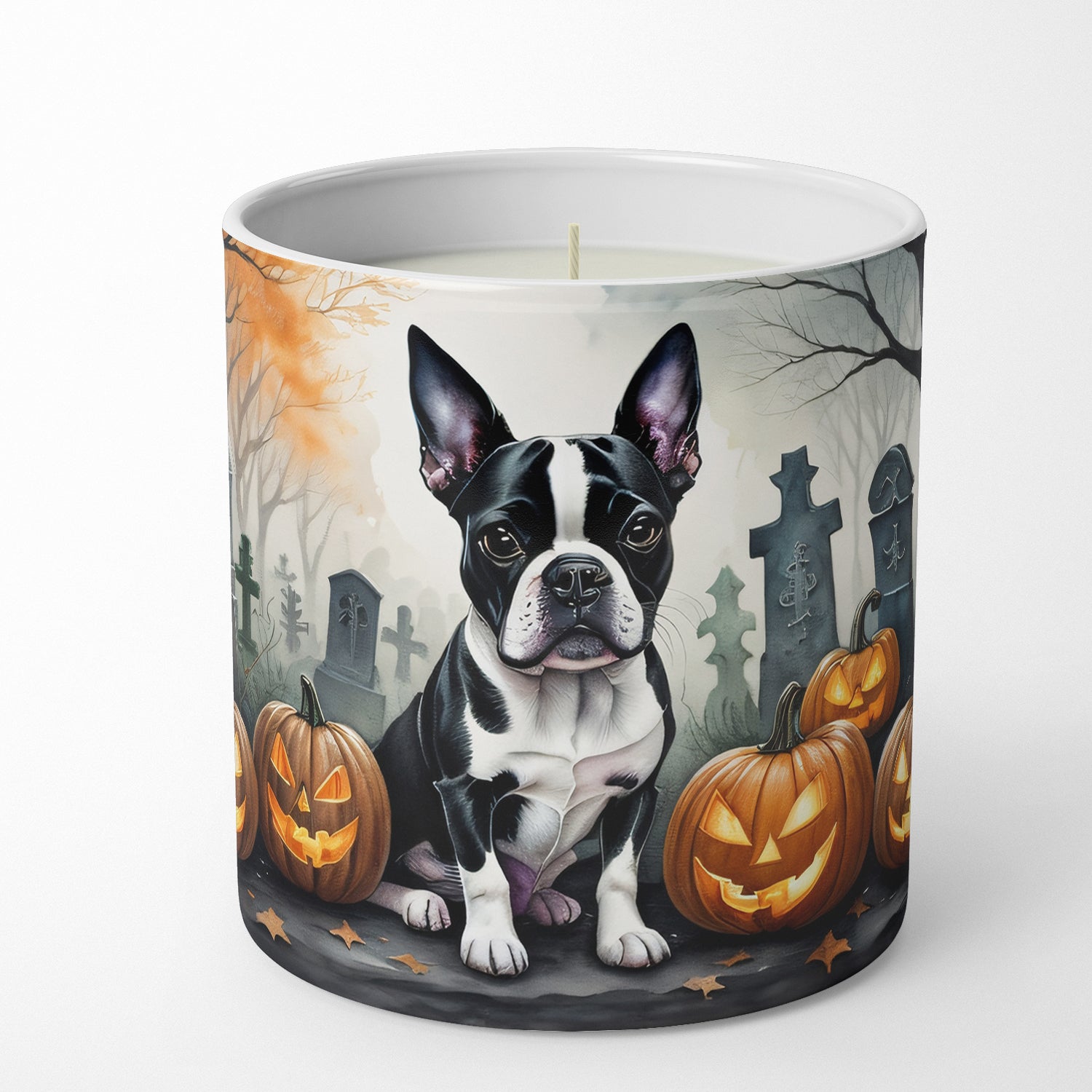 Buy this Boston Terrier Spooky Halloween Decorative Soy Candle