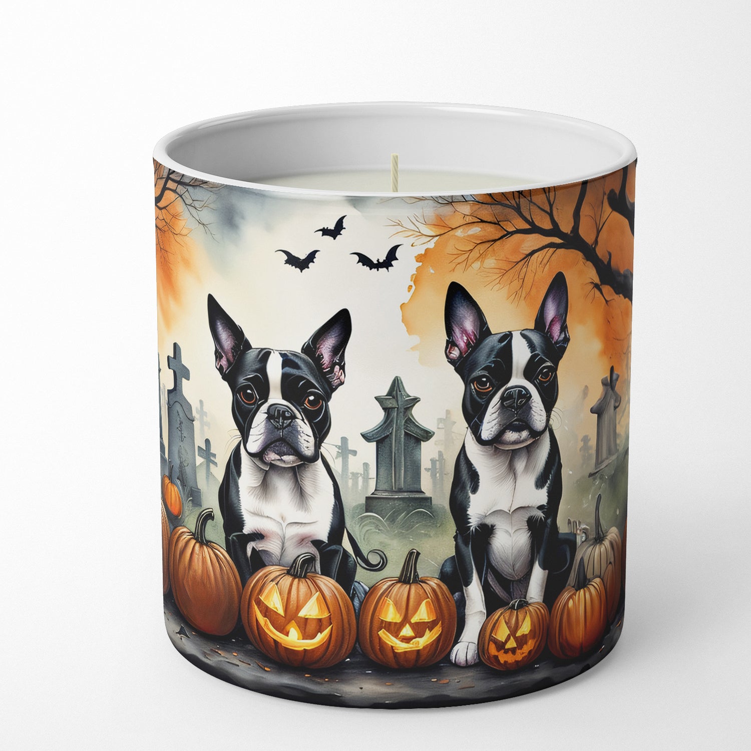 Buy this Boston Terrier Spooky Halloween Decorative Soy Candle
