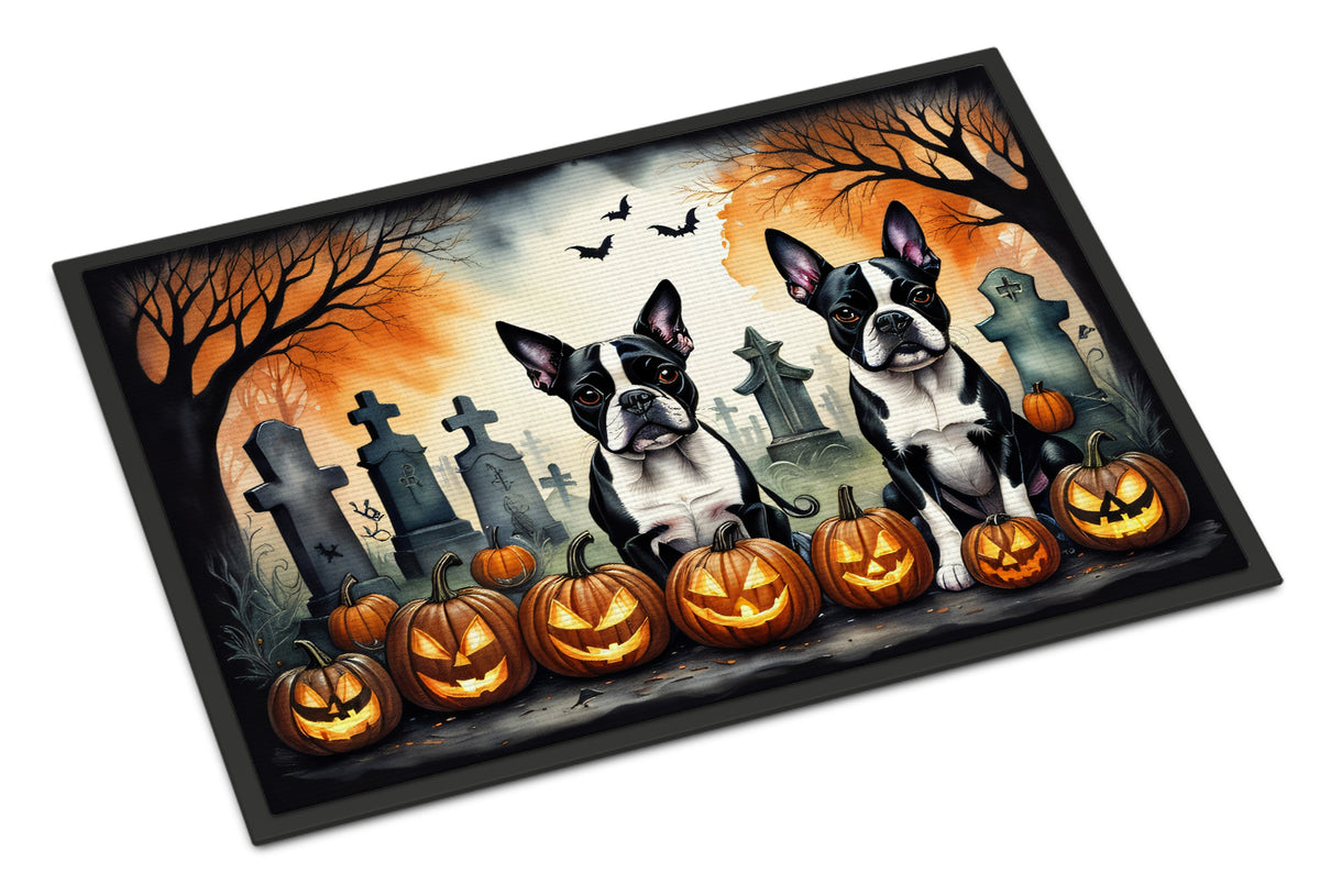 Buy this Boston Terrier Spooky Halloween Indoor or Outdoor Mat 24x36