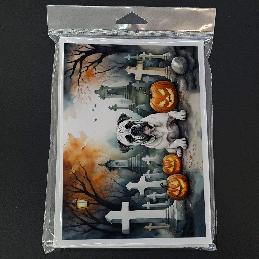 Boxer Spooky Halloween Greeting Cards and Envelopes Pack of 8