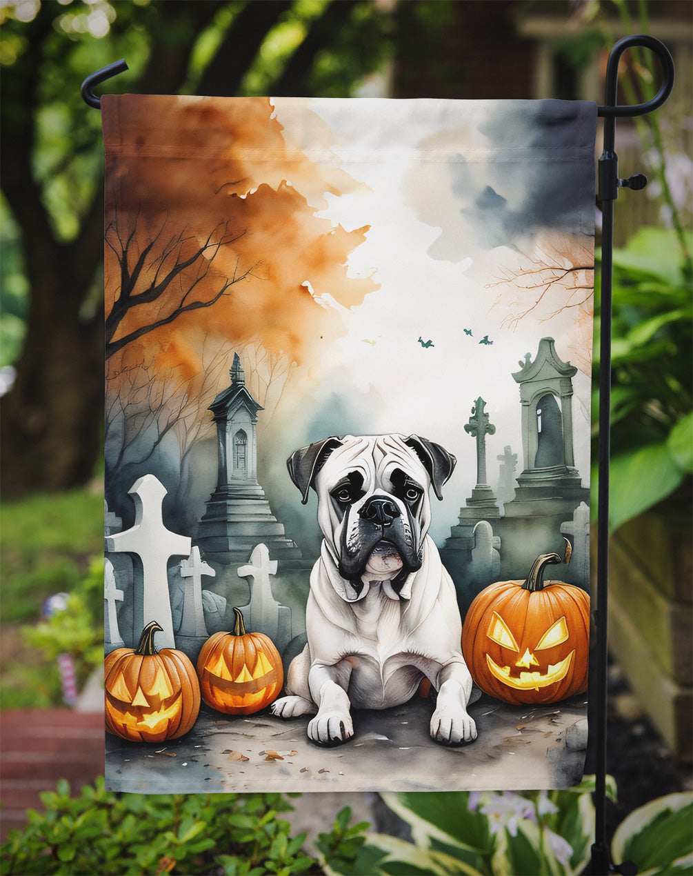 Boxer Spooky Halloween Garden Flag