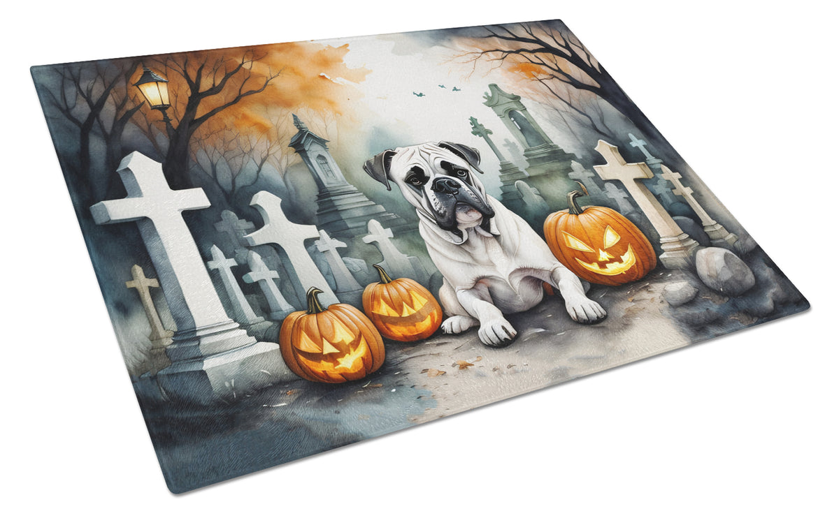 Buy this Boxer Spooky Halloween Glass Cutting Board Large