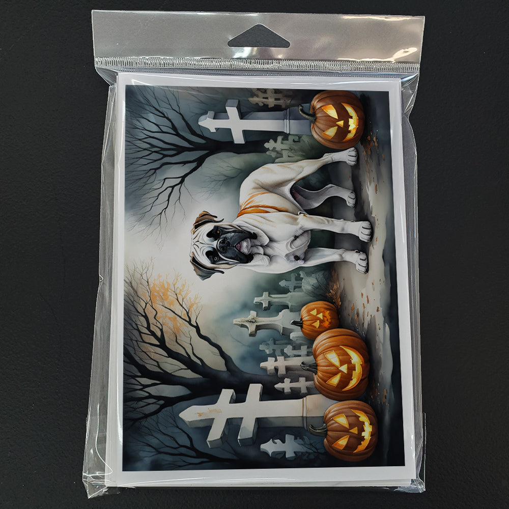 Boxer Spooky Halloween Greeting Cards and Envelopes Pack of 8