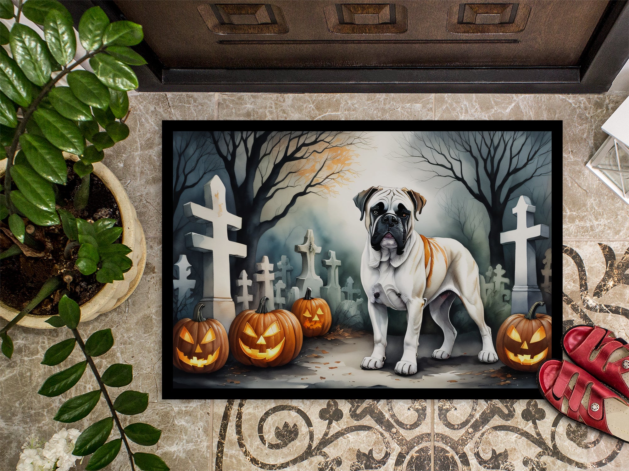 Boxer Spooky Halloween Indoor or Outdoor Mat 24x36