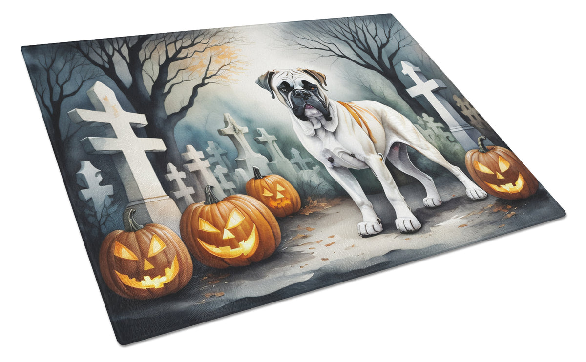 Buy this Boxer Spooky Halloween Glass Cutting Board Large