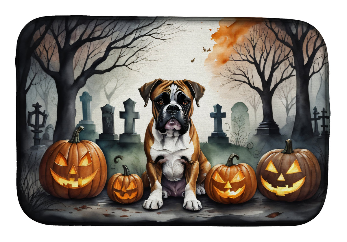 Buy this Boxer Spooky Halloween Dish Drying Mat