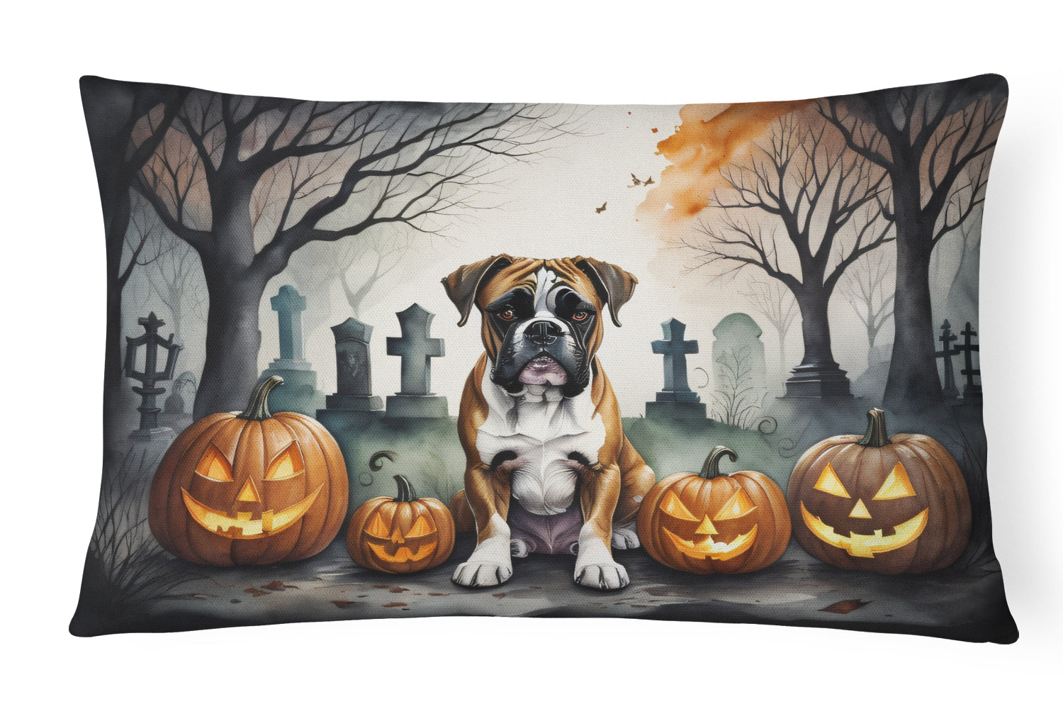 Buy this Boxer Spooky Halloween Fabric Decorative Pillow