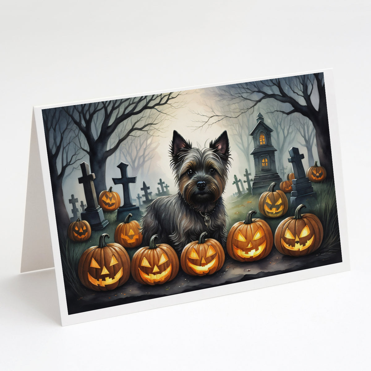 Buy this Cairn Terrier Spooky Halloween Greeting Cards and Envelopes Pack of 8