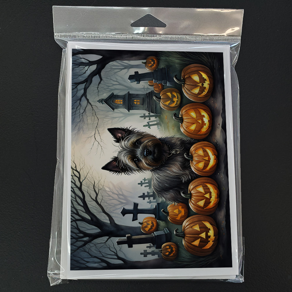 Cairn Terrier Spooky Halloween Greeting Cards and Envelopes Pack of 8