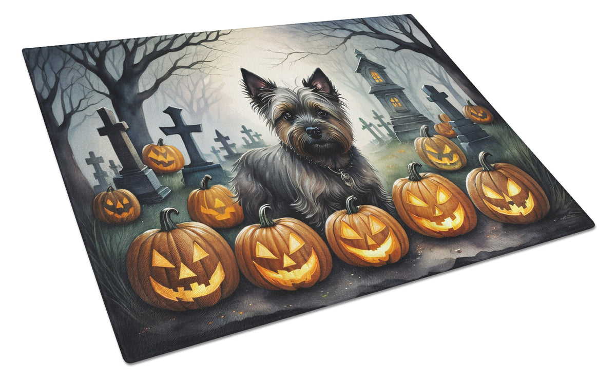 Buy this Cairn Terrier Spooky Halloween Glass Cutting Board Large