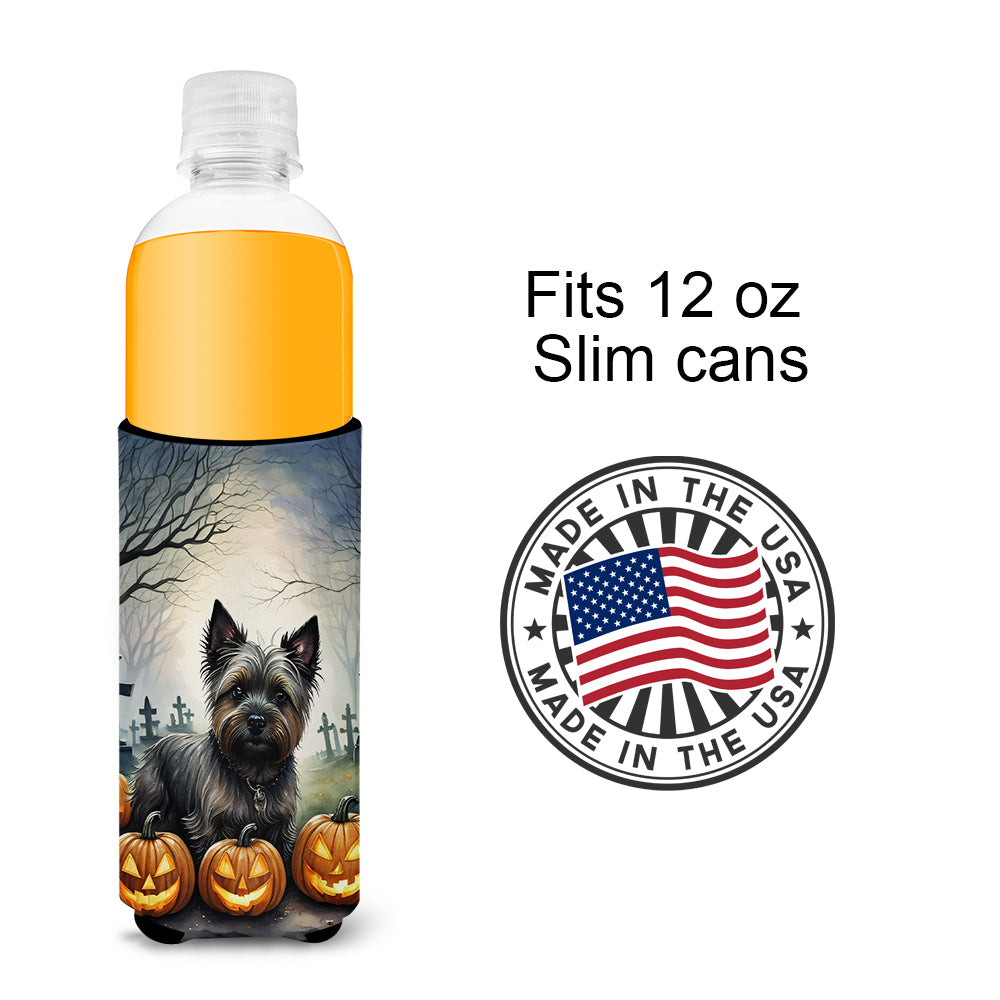 Cairn Terrier Spooky Halloween Hugger for Ultra Slim Cans