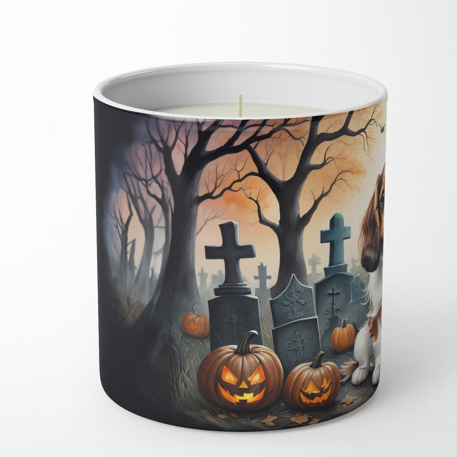 Cavalier Spaniel Spooky Halloween Decorative Soy Candle