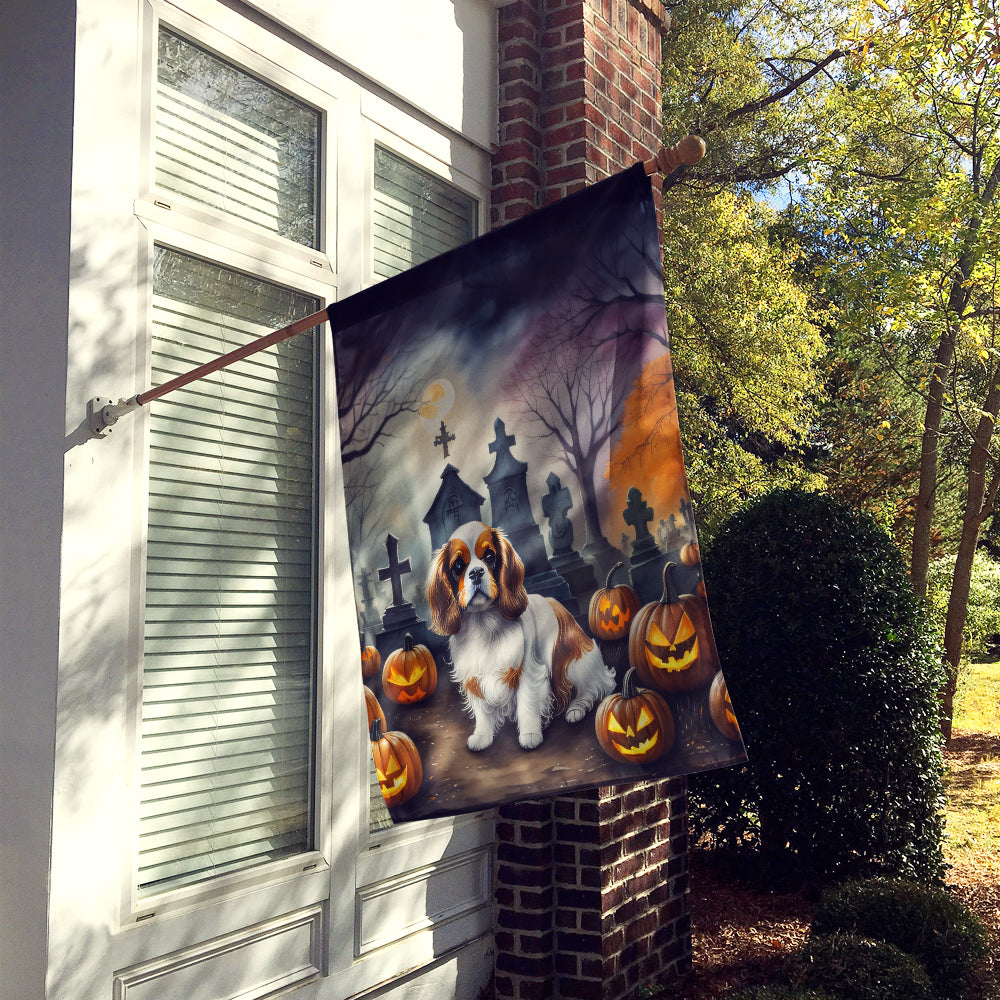Cavalier Spaniel Spooky Halloween House Flag