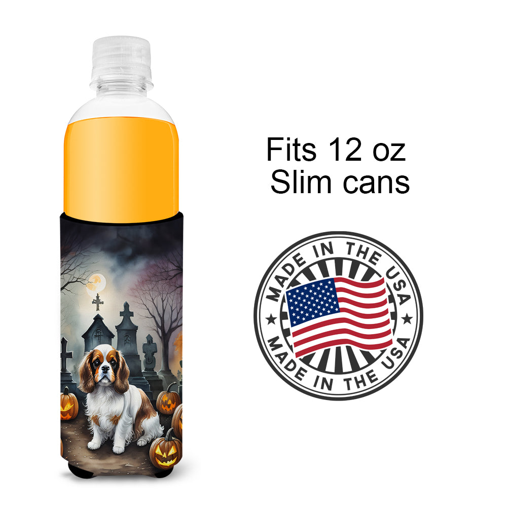 Cavalier Spaniel Spooky Halloween Hugger for Ultra Slim Cans