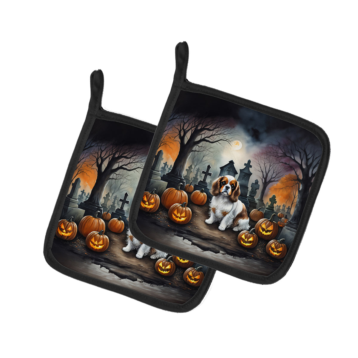 Buy this Cavalier Spaniel Spooky Halloween Pair of Pot Holders