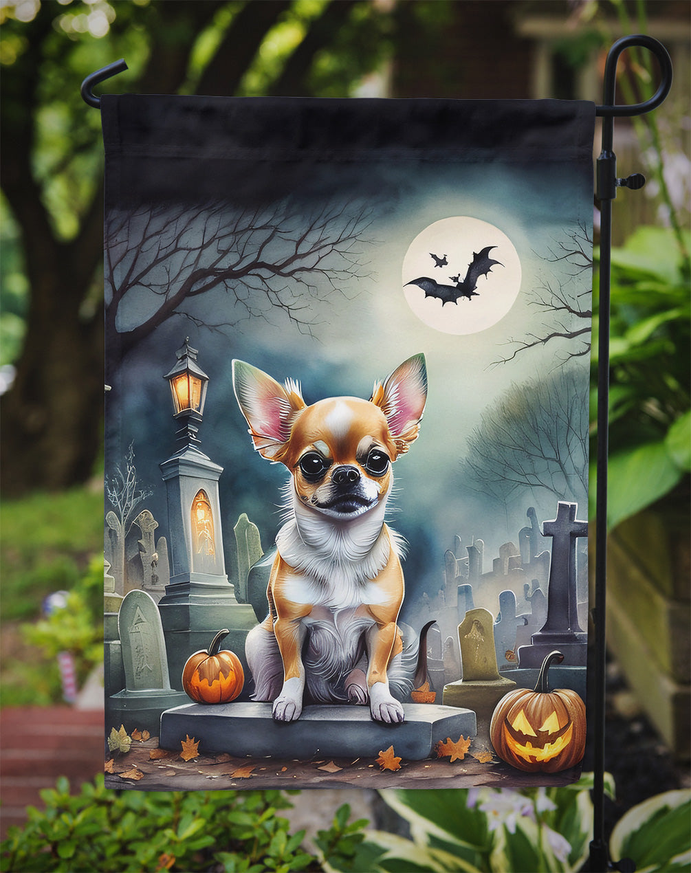 Chihuahua Spooky Halloween Garden Flag