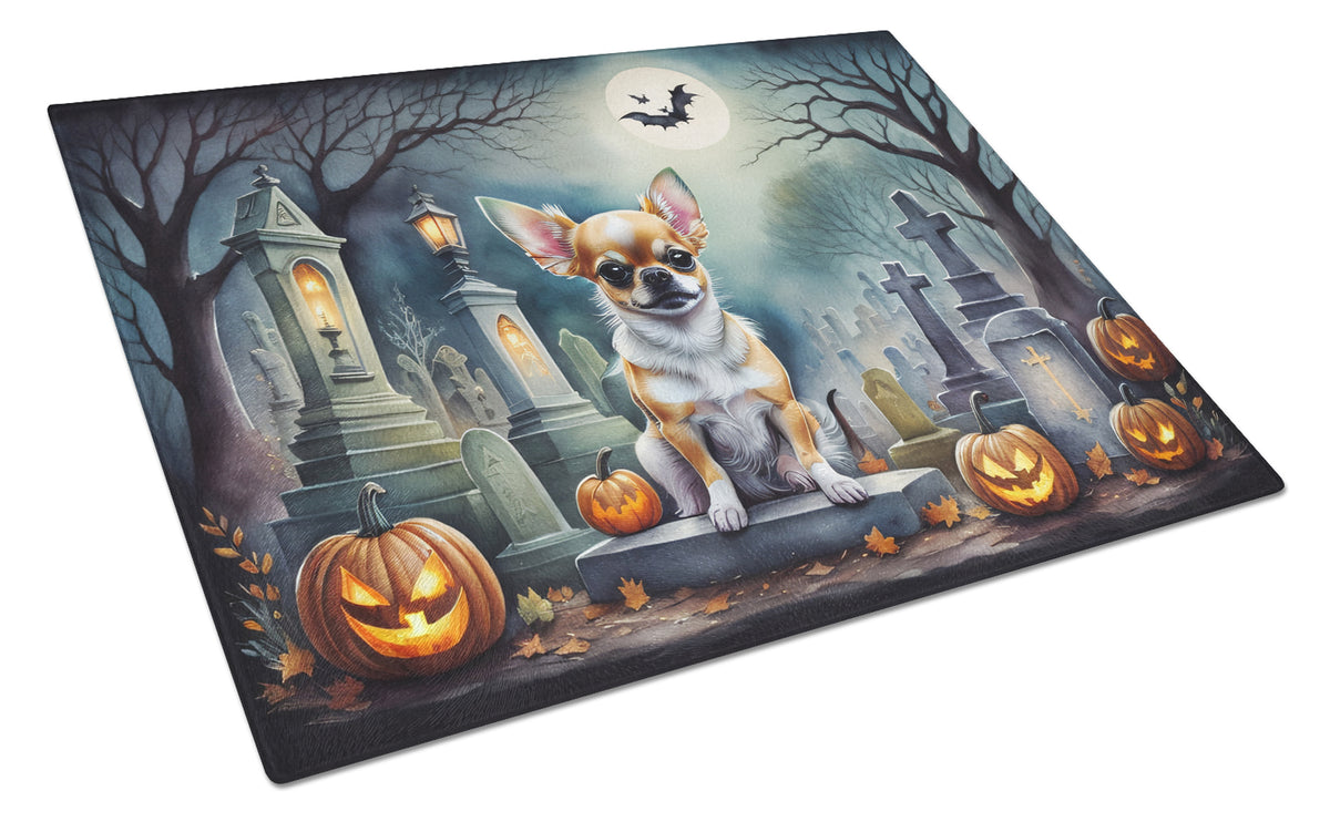 Buy this Chihuahua Spooky Halloween Glass Cutting Board Large
