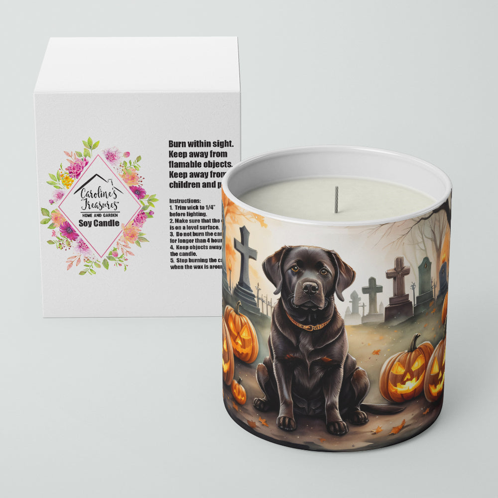 Chocolate Labrador Retriever Spooky Halloween Decorative Soy Candle